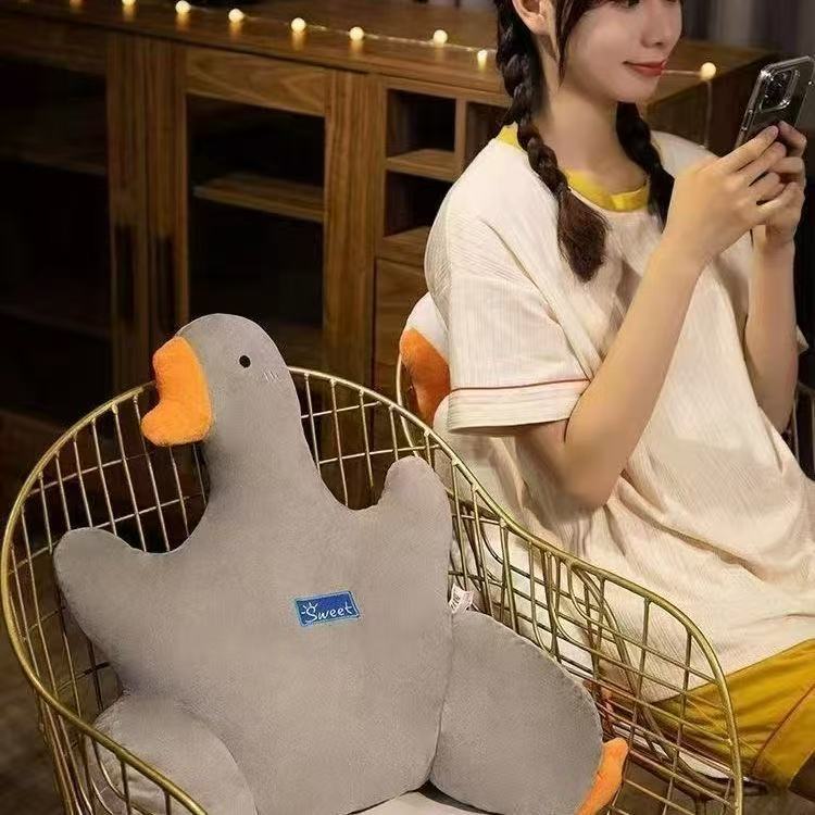 Big goose pillow, lumbar support cushion, back cushion, white goose dormitory sofa seat cushion, butt cushion, nap cushion, cartoon plush for car