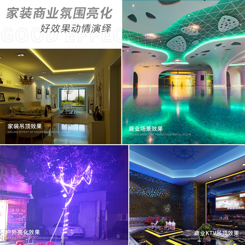 Led付きスマートbluetooth制御リビングルーム天井ネオン家庭用カラフル変色屋外防水ライトバー220v|undefined