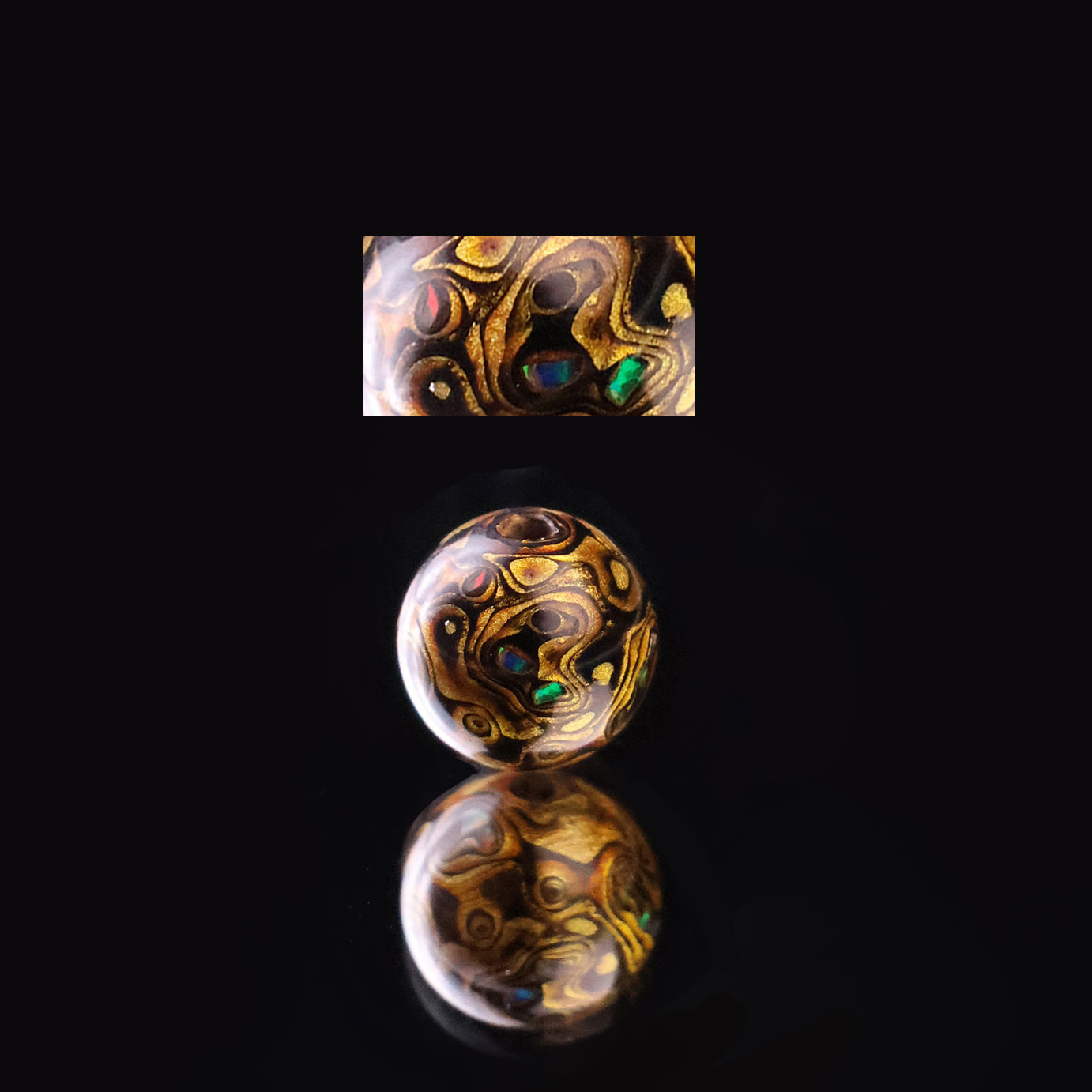 10mm 오팔 블랙 골드