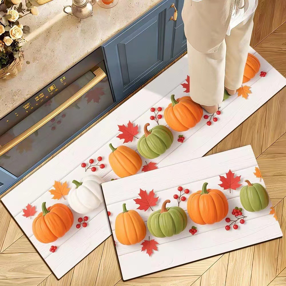 Decoración de Halloween cocina alfombra de suelo americana resistente a la suciedad fácil de cuidar alfombra de suelo de dos piezas en la puerta alfombra de cristal