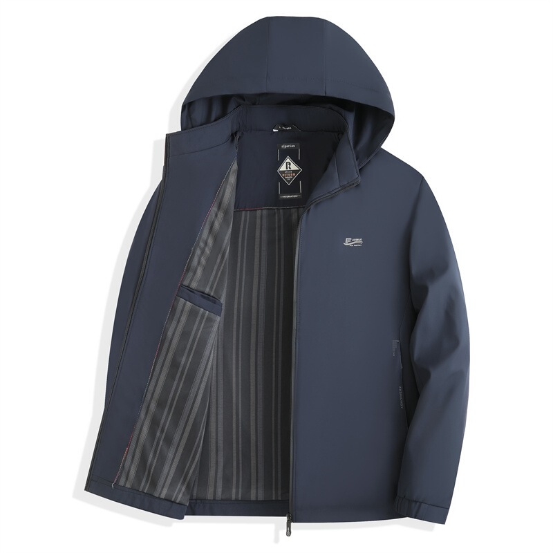 High-quality, stylish, simple, loose-fitting hooded jacket for middle-aged and elderly men, 2026 spring/autumn business casual versatile coat High-quality, stylish, simple, loose-fitting hooded jacket for middle-aged and elderly men, 2026 spring/autumn business casual versatile coat
