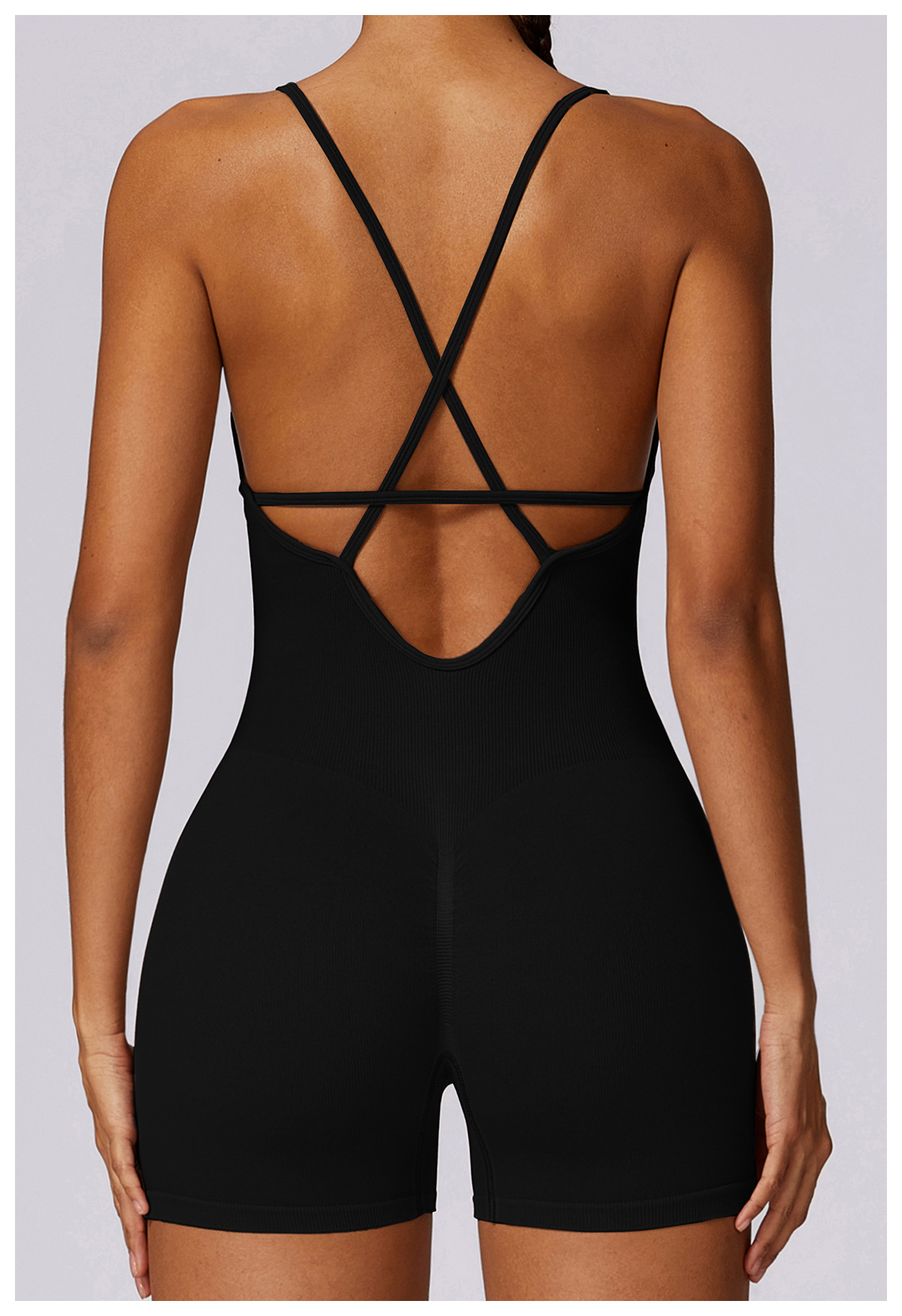 Fitness Seamless Beauty Back Yoga Jumpsuit High Elastic Belly Contracting Close Fitting Sports One Piece Women