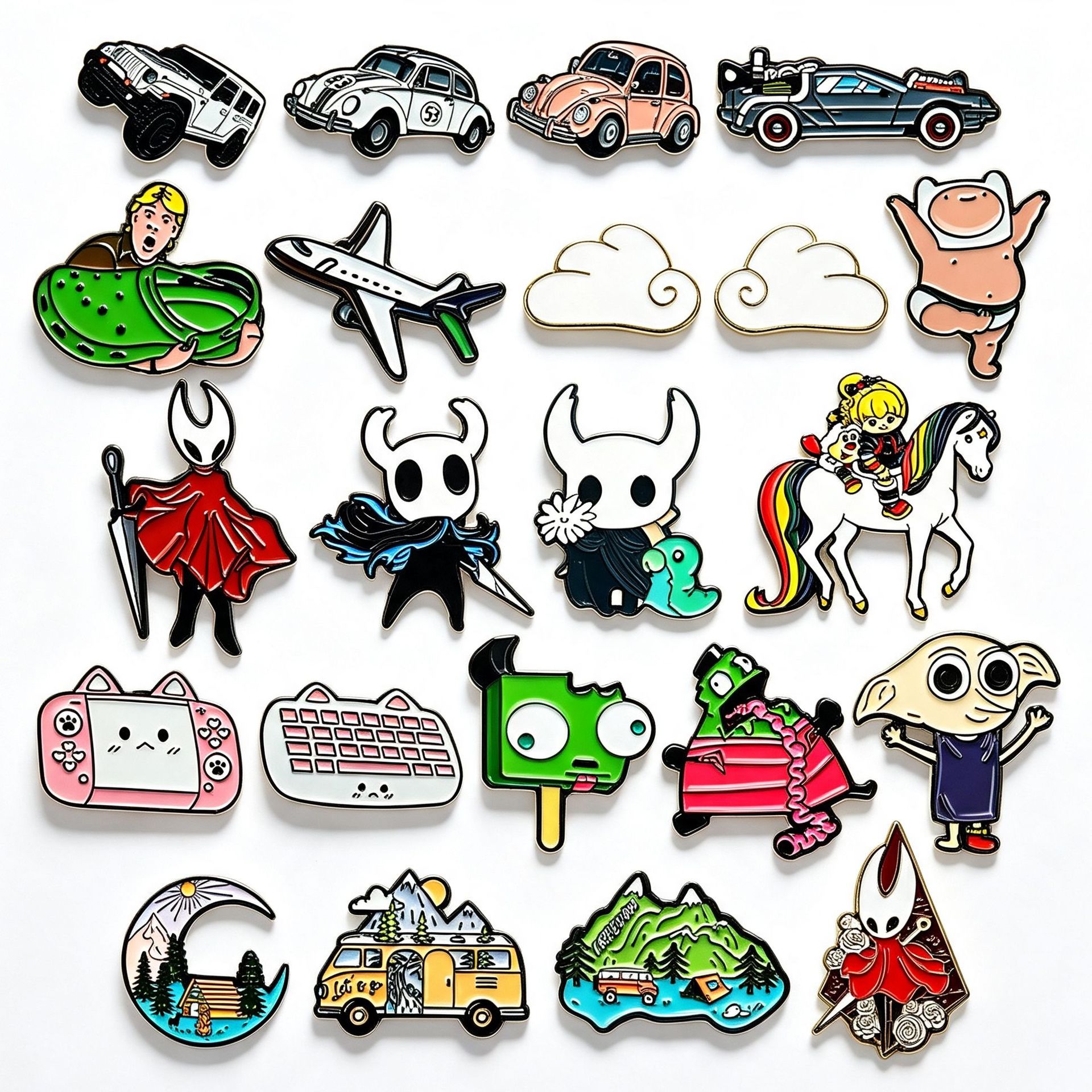 Insignias metálicas de diseño creativo de dibujos animados, broches de combinación con personajes de coches, accesorios decorativos para ropa y mochilas infantiles. image 1