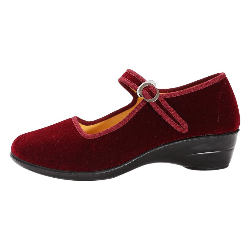 Old Beijing Тканевая обувь из полиуретана на плоской подошве, мягкая подошва, нескользящая рабочая обувь, обувь для гостиничного этикета, черная квадратная танцевальная обувь