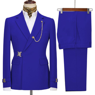 European and American Export Business Casual Suit Men's Two-Piece Suit Groom and Best Man Wedding Banquet Dress Suit Men