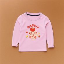 2025新款秋季潮牌童装百搭樱桃重磅棉小标跨境印花宽松长袖T恤女