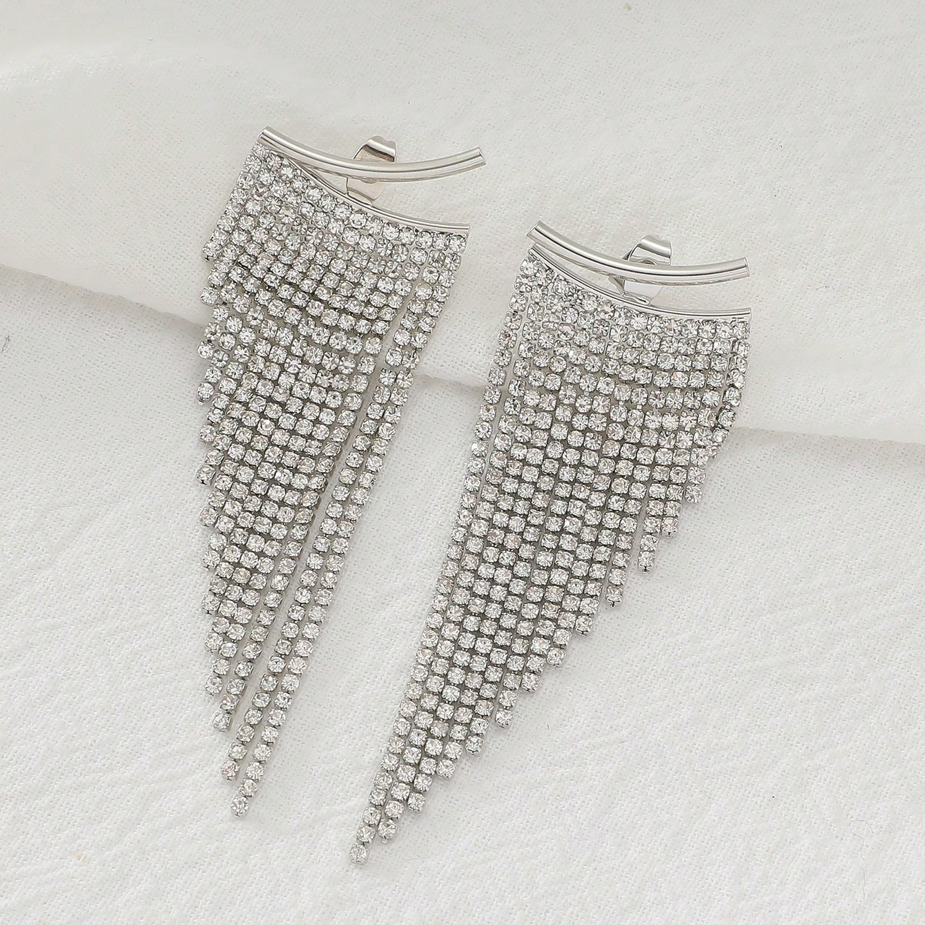 실버 풀 다이아몬드 사선 태슬