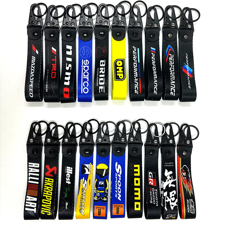 JDM modified digital printing animation chickpeas key chain motorcycle pendant car key ribbon