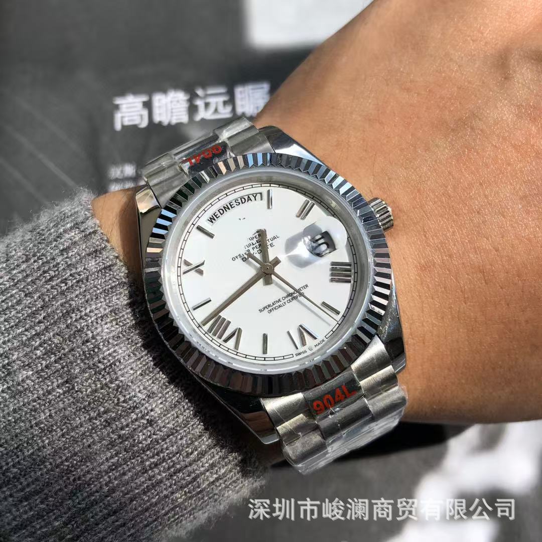 Comercio exterior transfronterizo negro DD diario de domingo mesa de juego verde reloj mecánico automático reloj de hombre reloj calendario doble