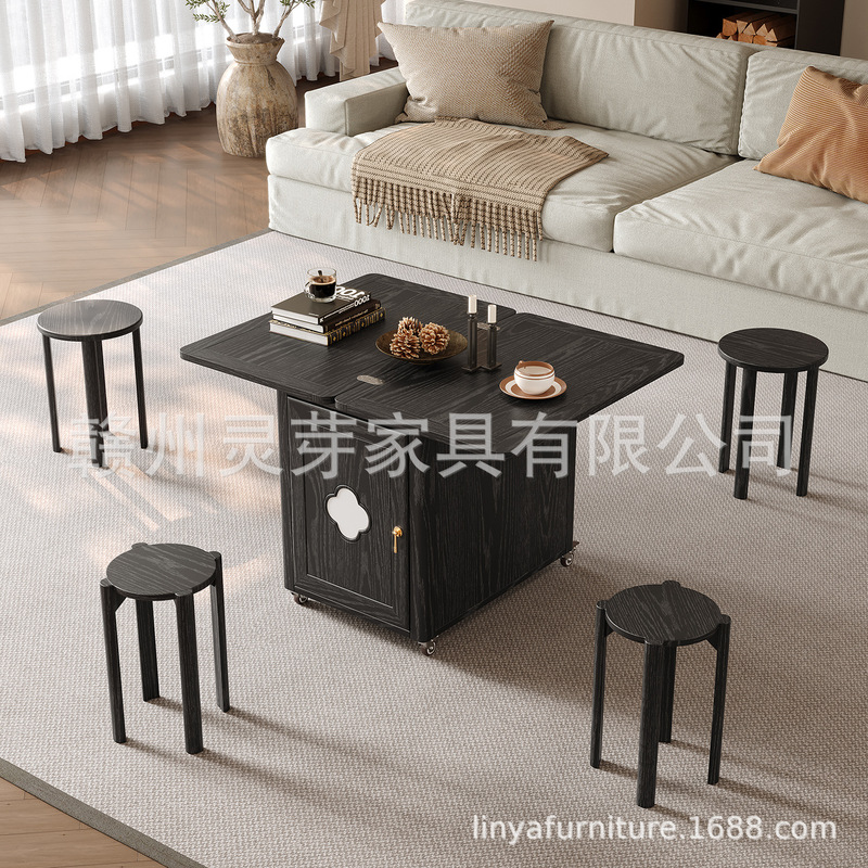实木小推车茶几家用可折叠移动茶台茶桌小户型客厅多功能沙发边几|undefined