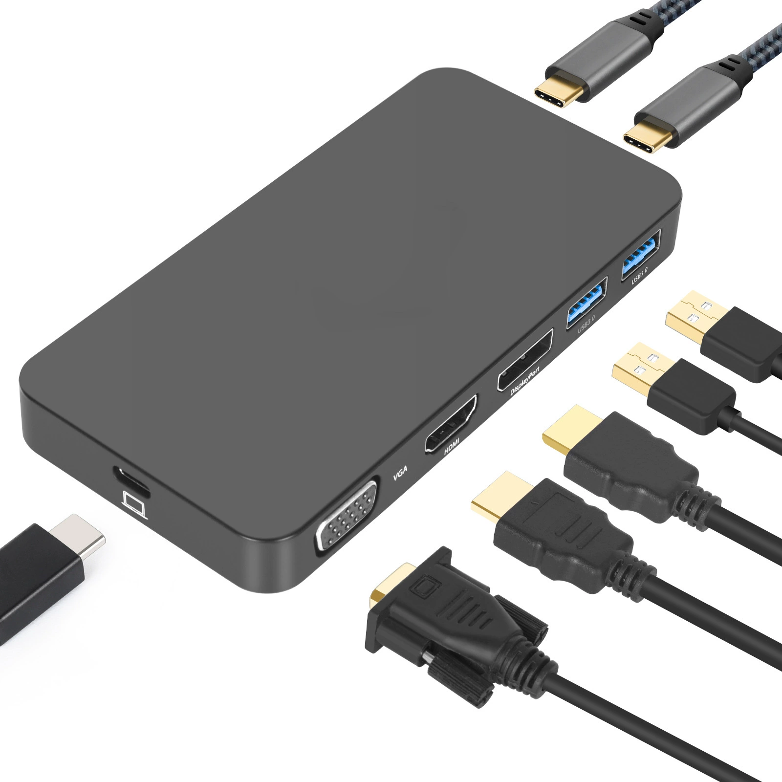 USB-C концентратор многофункциональный док-станция с 4K HD и портами для ноутбука Type-C