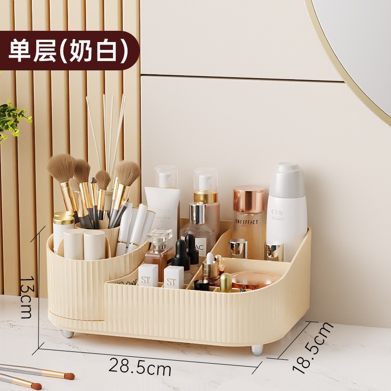 Caja de almacenamiento de cosméticos personalizada Caja de cosméticos de dormitorio doméstico grande transparente Caja de resumen de productos para el cuidado de la piel de escritorio multifuncional