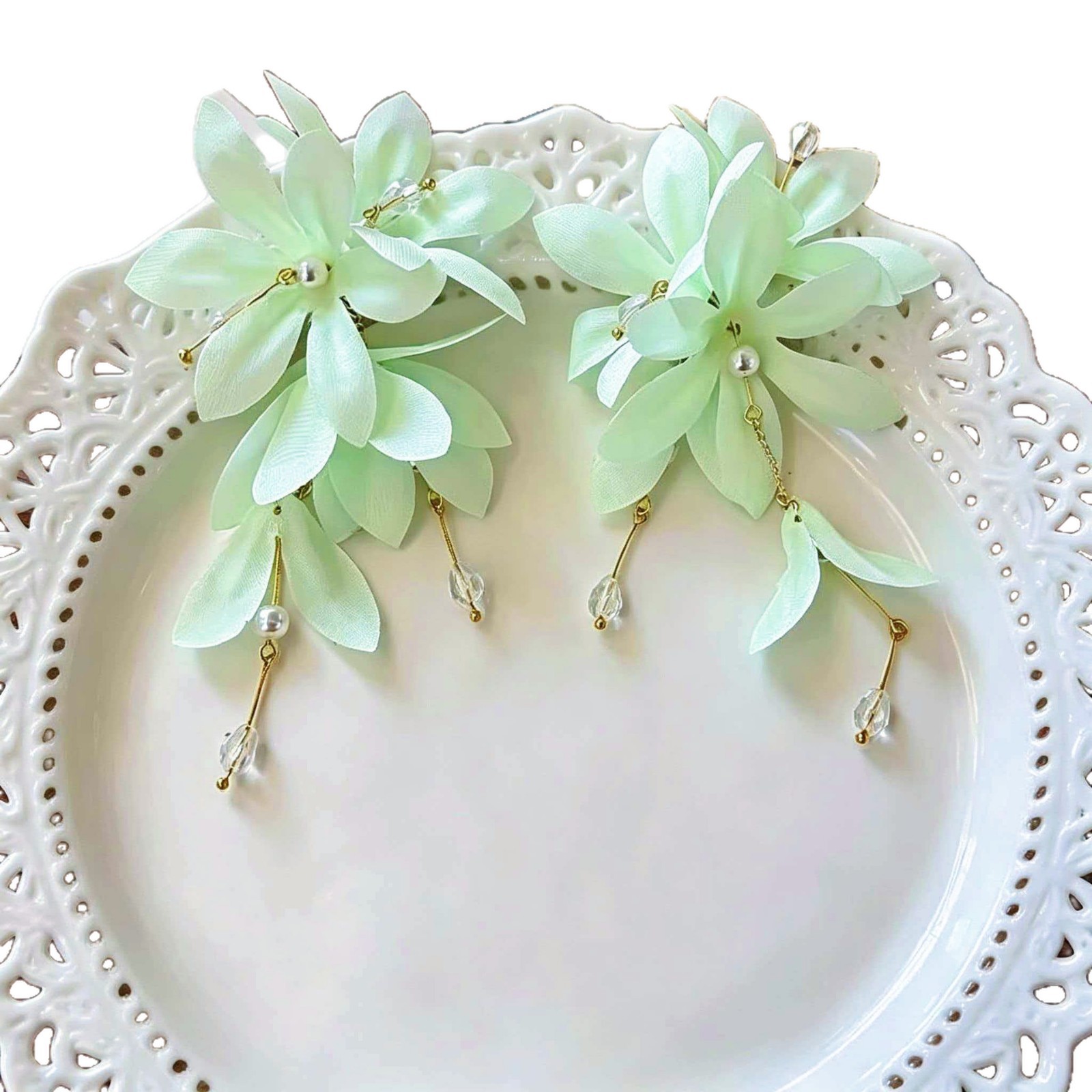 Super encantador ~ aretes de cuentas de flores retro franceses flores multicapa de bordas nichos frescos y dulces