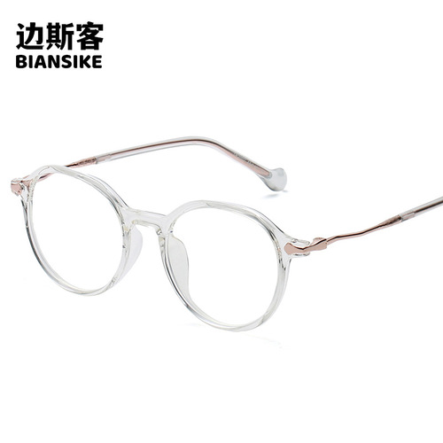 Internet celebrity TR90 anti-blue light ins trend personality glasses frame retro small frame flat mirror wholesale 2007