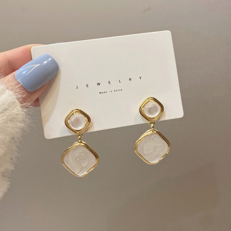 Elegant creative geometric small design fashionable retro earrings