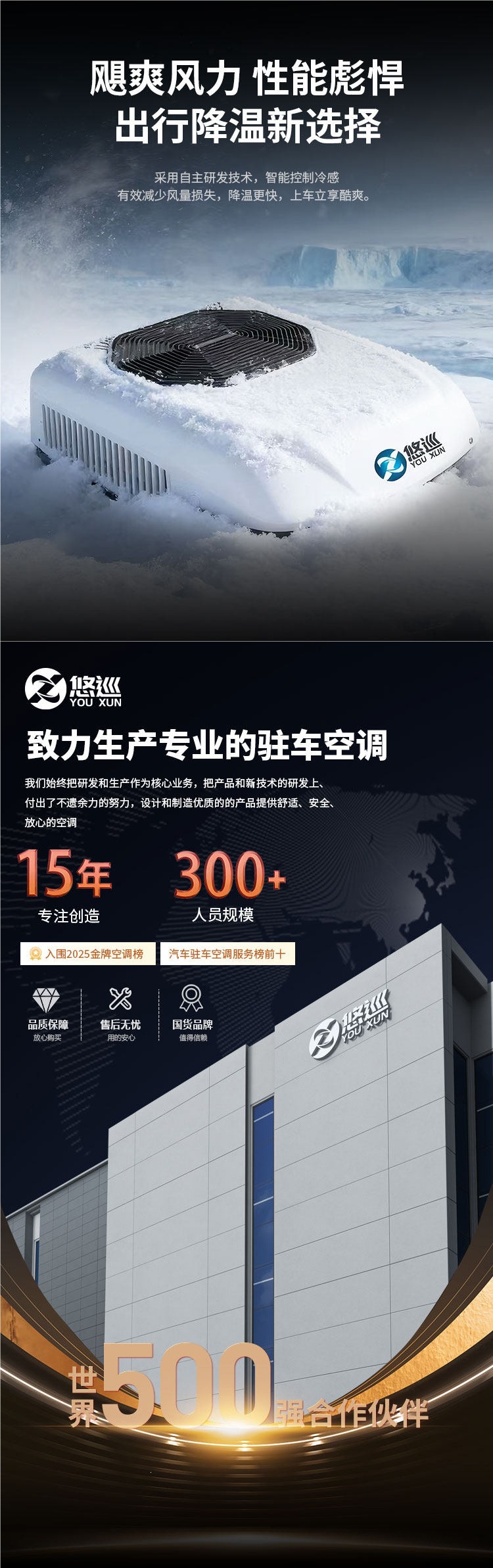 Yoxun Light Truck Parking Air Conditioner, Silent 12V Refrigeration, Truck Onboard Integrated Unit, 24V Electric Vehicle Four-Wheel Inverter