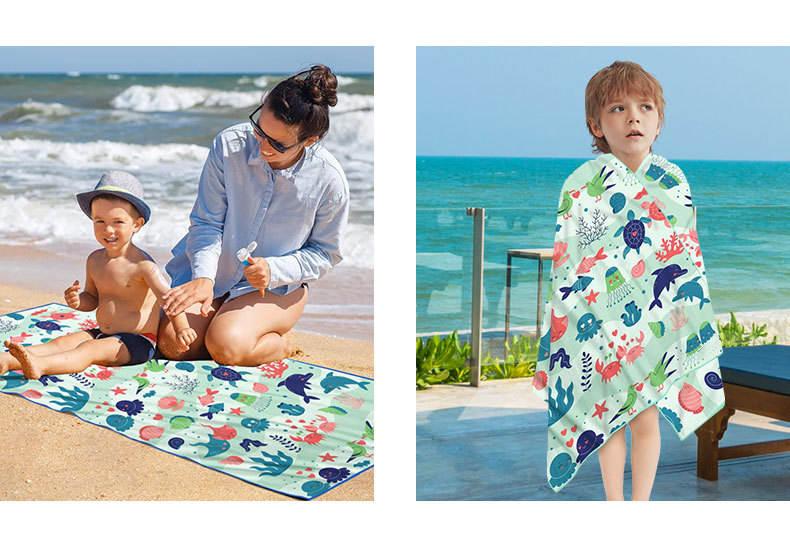 Microfiber Childrens Quick Drying Beach Towel For Swimming Fun_voghion.com