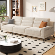 网红DDC 意式极简棉麻布艺沙发组合现代简约小户型客厅直排家用布
