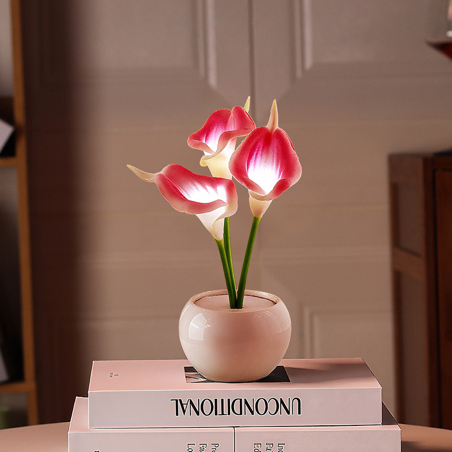 Transfronteriza mayorista regalos de día en la atmósfera rosa lámpara de noche dormitorio decoración de cabezal de cama lámpara de escritorio floral