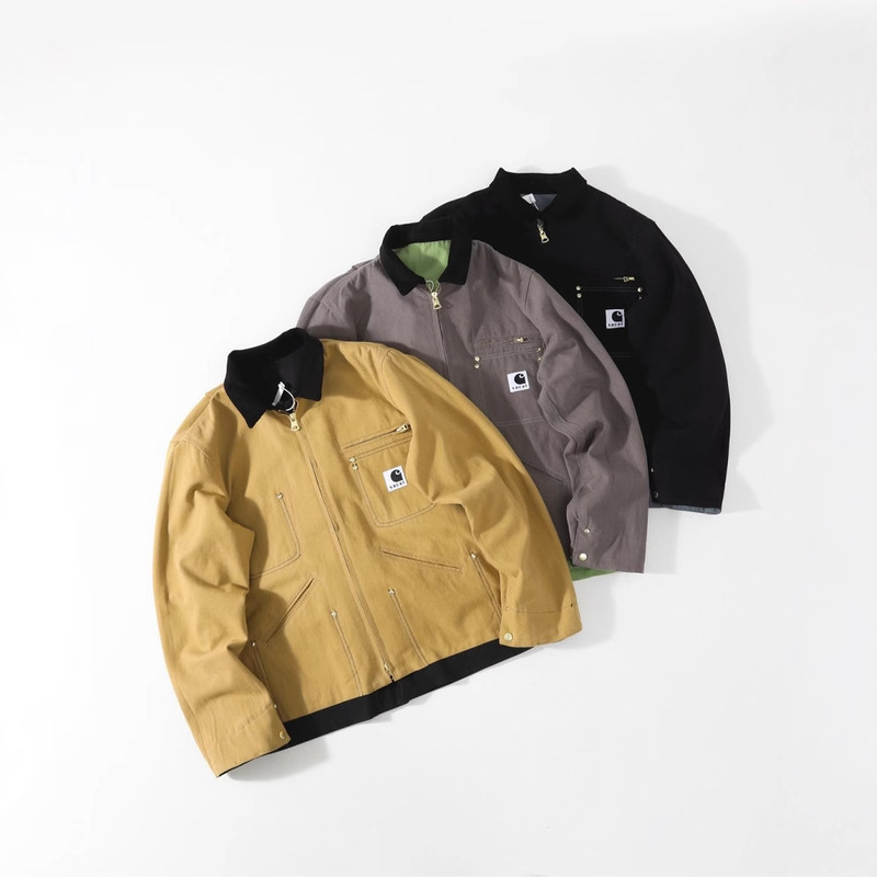 Cross-border S @ cai✖️ Carhar co-named double deconstructed jacket loose multi-pocket lapel casual coat trendy