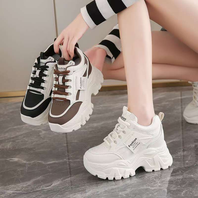 Versatile Thick-Soled Dad Shoes for Women, Height-Increasing Shoes, 2025 New Spring and Autumn Platform Casual Sneakers