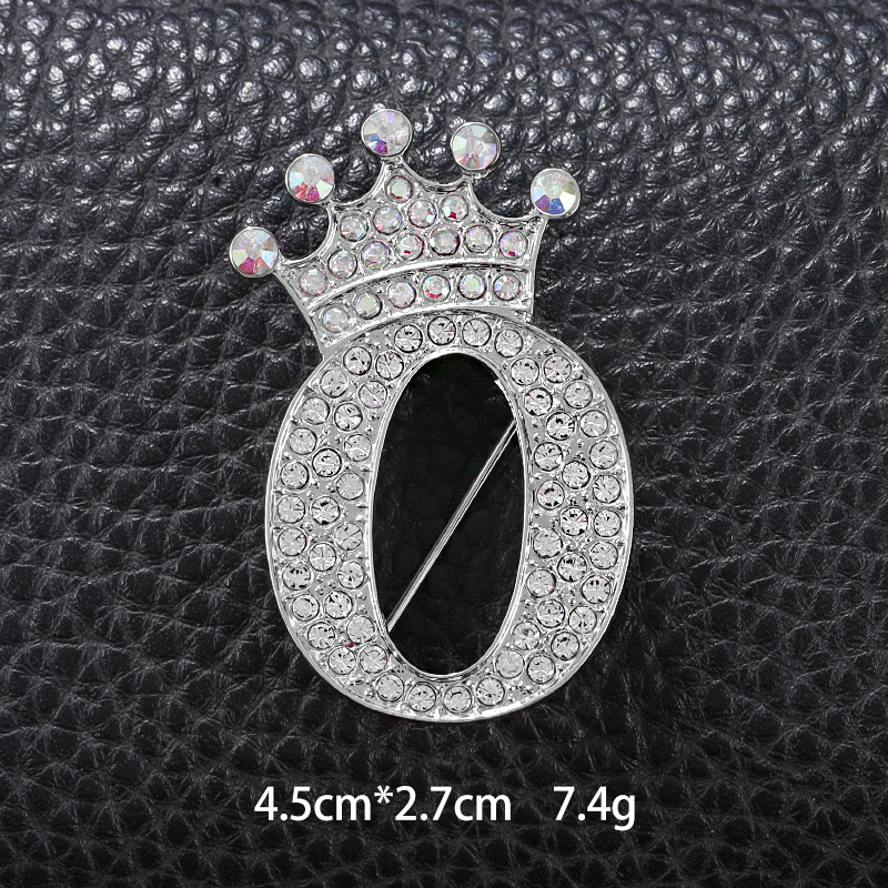 Simple Style Letter Crown Zinc Alloy Inlay Rhinestones Unisex Brooches display picture 15