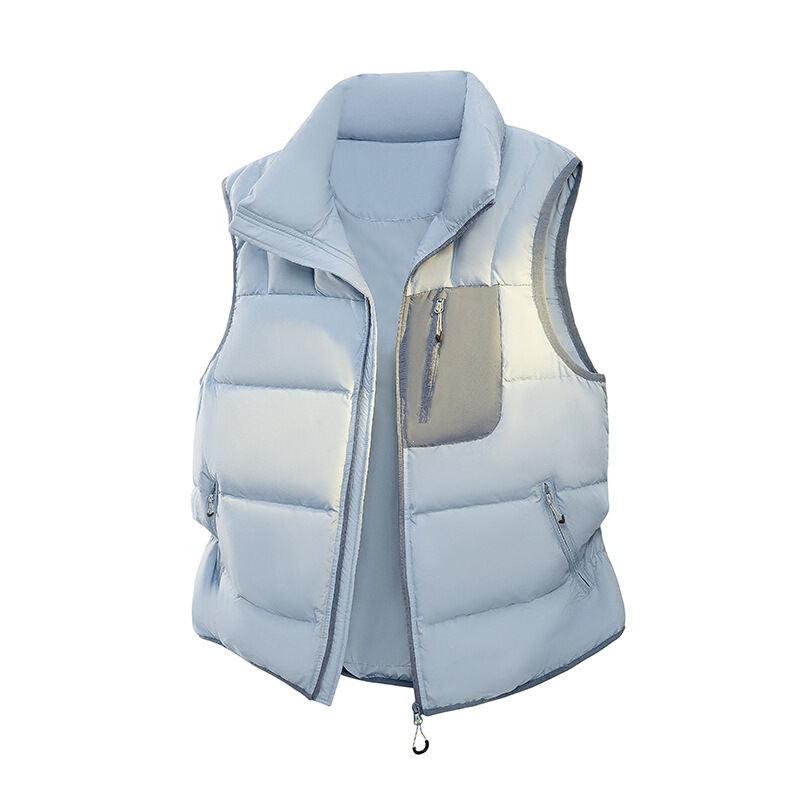 2025 Winter New Thickened Warm down Vest with Color-Blocking Design for Men and Women, Outdoor Functional Stand-Collar Vest