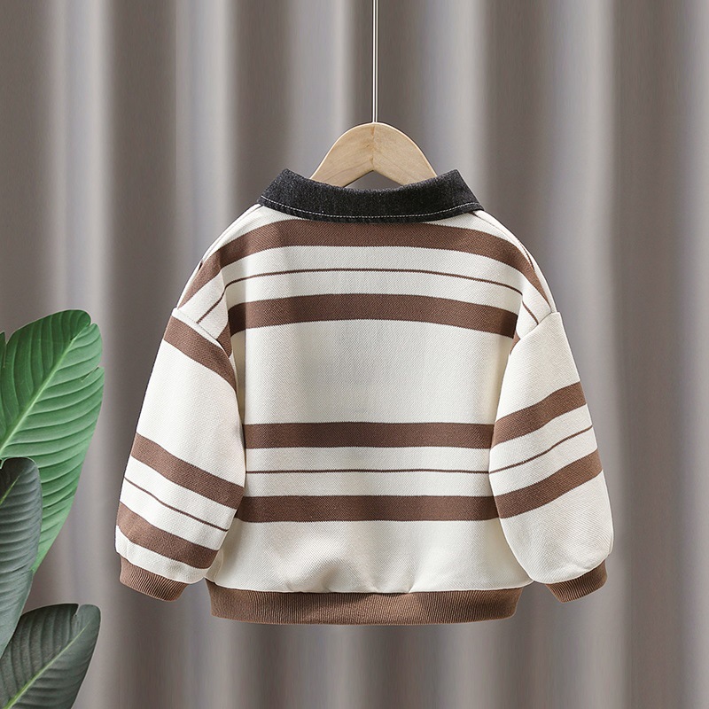 Bluza z kapturem dla dzieci Chłopcy Wiosna i Jesień Przystojny Dziecko Jesień Długi rękaw Koszulka Polo Dzieci Jesień_voghion.com