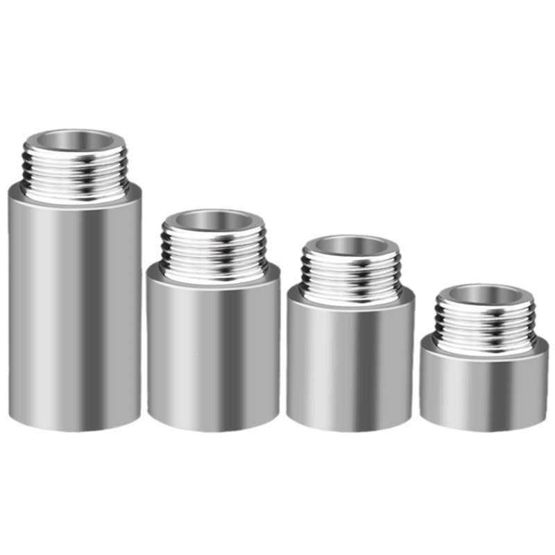 4-Point Stainless Steel Internal and External Threaded Connector, Extended Faucet Drain Pipe, Electroplated Thickened Hardware Accessories