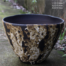 大号复古透气花盆陶瓷简约粗陶罐陶土罐老桩创意室内外绿植盆景盆