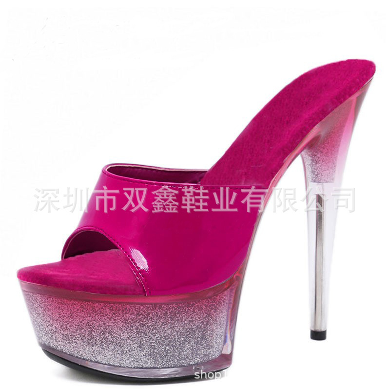 2021 goma trasera fantasía Zhe usted punta puntiaguda boca de pescado estilo coreano tamaño libre azul imitación de cuero sandalias de moda