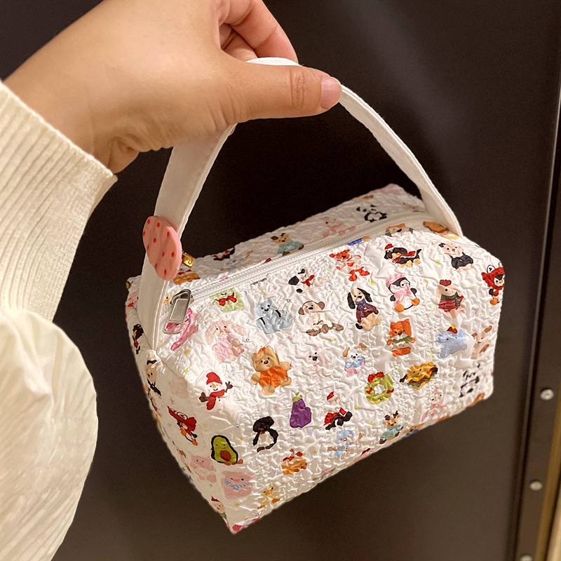 化粧品バッグコレクション猫便利な化粧品バッグ旅行トイレタリー収納袋立体ハンドバッグ大容量|undefined