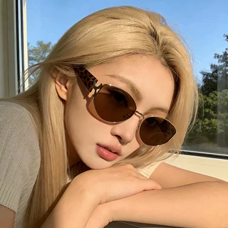 复古猫眼老钱风墨镜女高级感方圆脸显瘦遮阳防紫外线凹造型太阳镜