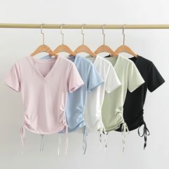 Stylish and Slim Yoga Wear for Women, Outdoor Running Sport Sweatshirt, Summer Pilates Fitness Gym T-Shirt