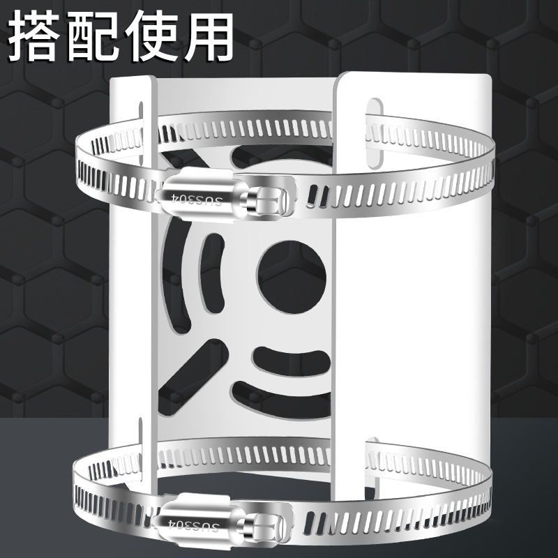 监控支架加厚立杆抱箍小平板电线杆抱杆底座摄像头抱箍支架转接板|undefined