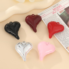新しいレトロな愛のジュエリーアクセサリー DIY ネックレスブレスレット携帯電話チェーンアクセサリーアクリル曲がったピーチハートペンダント