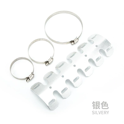 Motorcycle accessories modified Universal: Motorcycle Safety Supplies - silver-motorcycle-exhaust-keel-protection-cover-short