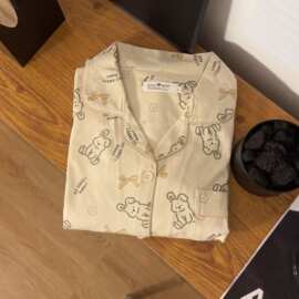 纯棉双短卡通兔子可爱宽松舒适休闲套装家居服