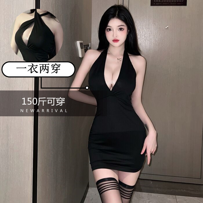 Sexy lingerie plus size sexy deep V-neck low-cut uniform hip skirt temptation underwear nightclub bar free off skirt Sexy lingerie plus size sexy deep V-neck low-cut uniform hip skirt temptation underwear nightclub bar free off skirt