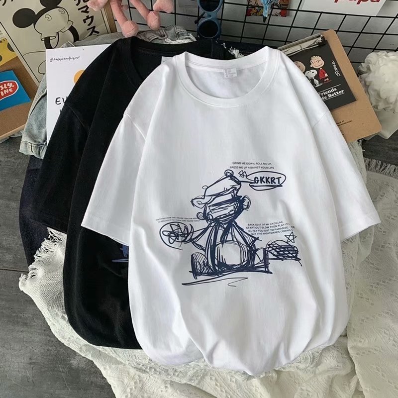 半袖のtシャツの男性の夏の韓国版のファッションのブランドのゆったりしている百合の学生の体のシャツの潮流の格好のカジュアルな半袖の上着|undefined