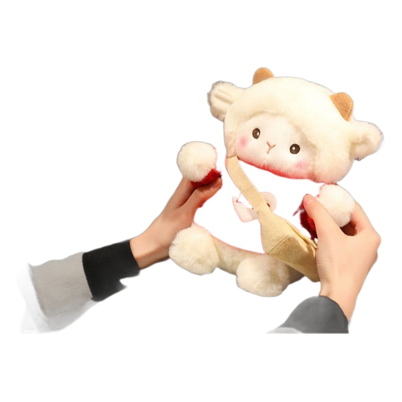 Celebridad en línea lindo cerdo cordero muñeca caja de regalo hag conejo muñeca juguete de peluche novias regalo de cumpleaños para niñas