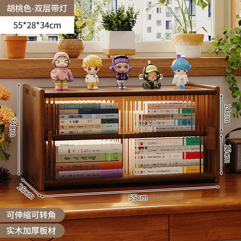 Estantería de escritorio de madera maciza para almacenamiento Estante a prueba de polvo multicapa Estante de exhibición Estante para libros pequeños en el escritorio de los estudiantes