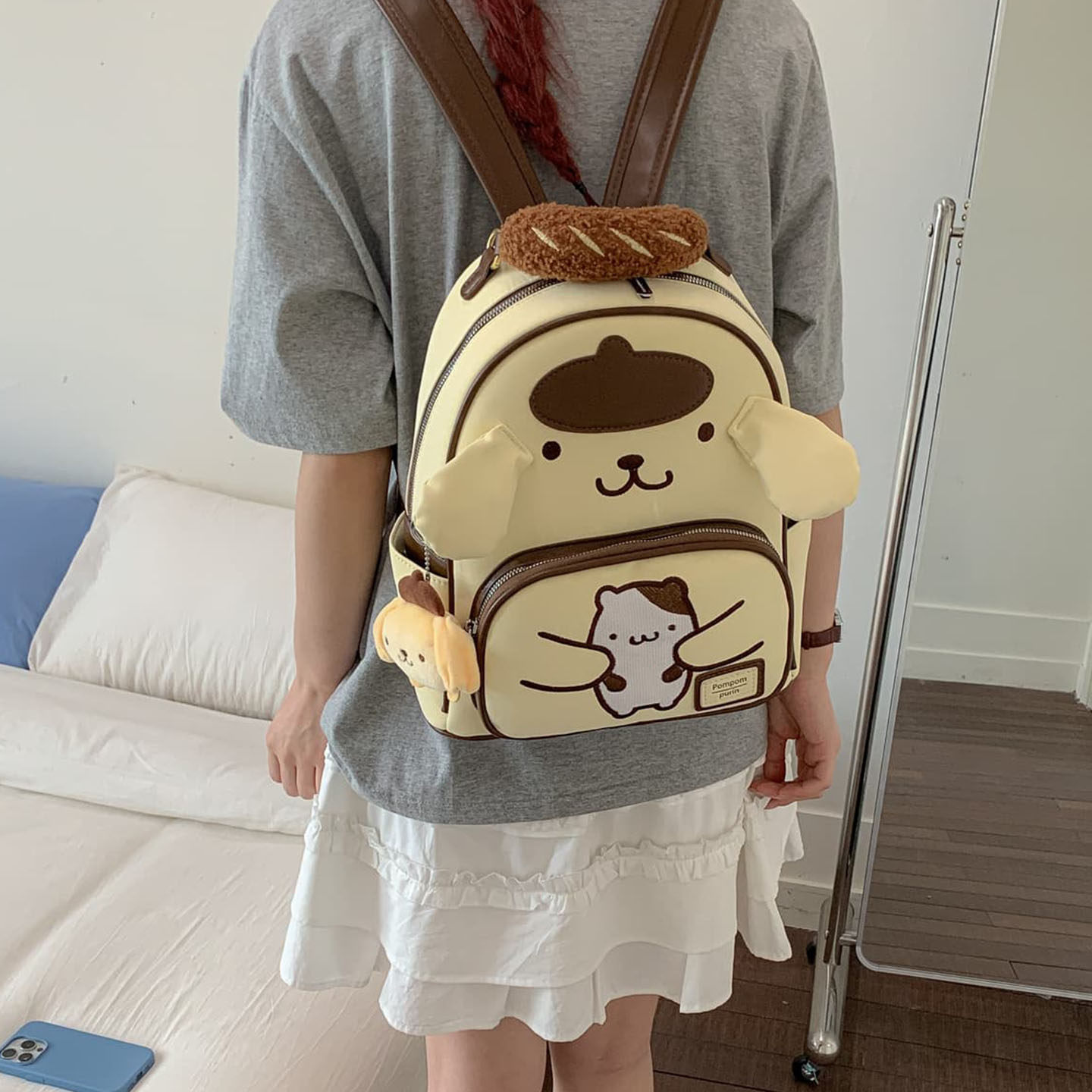 Cute mochila de gran capacidad nuevo tipo 2026 perro dibujos animados estudiantes clase mochila diaria mujer versión coreana