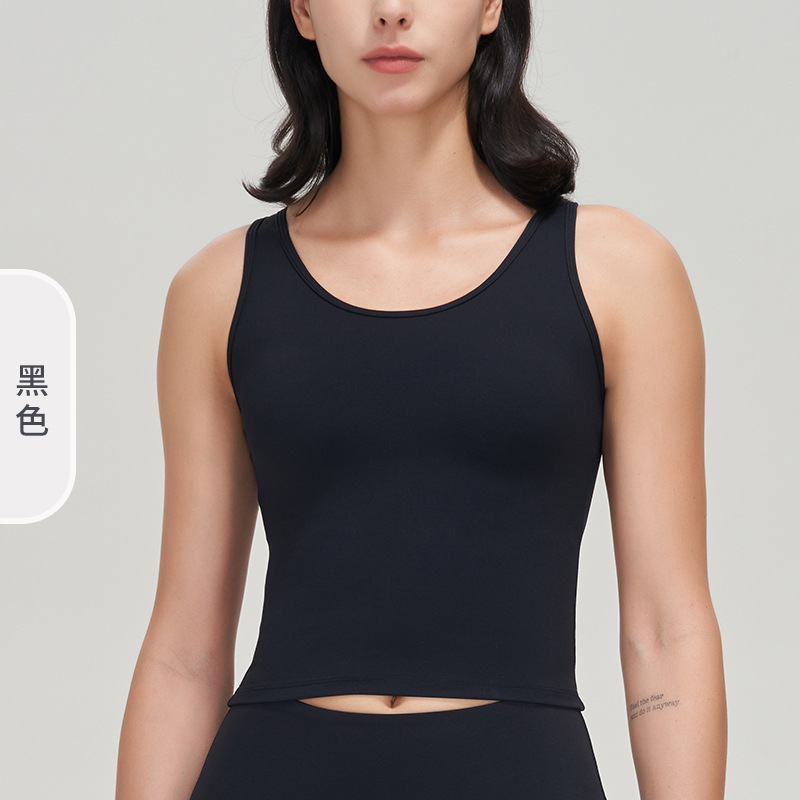 2022 otoño e invierno nuevo lycra yoga chaleco a prueba de golpes soporte superior con almohadilla en el pecho belleza espalda súper elástico deportes apretado ropa de yoga