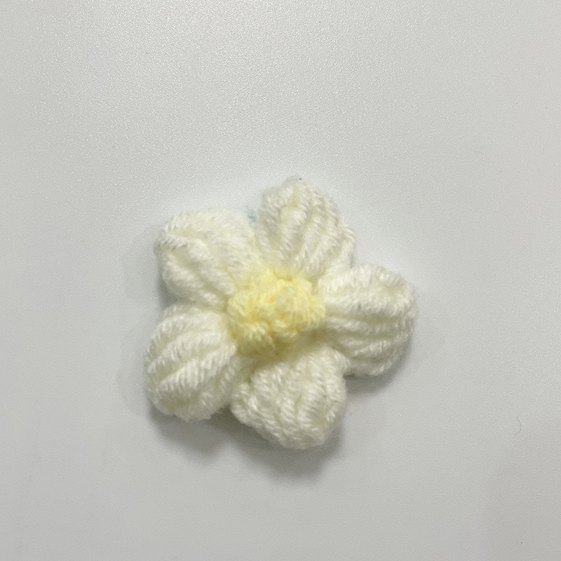 现货手工钩织泡芙花毛线花朵服装辅料饰品胸花包包仿真花花束配件|undefined