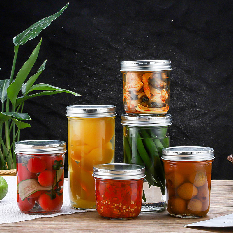 透明玻璃酱菜瓶铝盖果酱蜂蜜瓶厨房食品级密封罐零食分装瓶