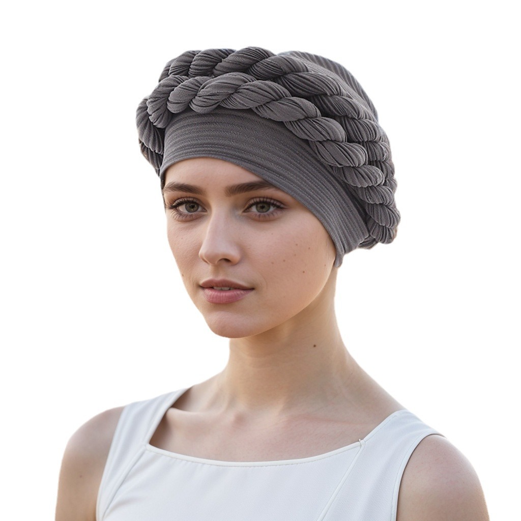 Uus Baotou müts punutud müts Linasest kortsutatud punutud moslemimüts_voghion.com