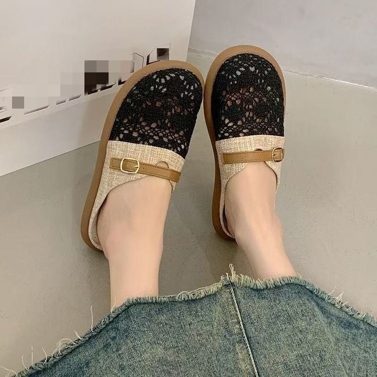 2026 verano nuevo estilo de ropa exterior con un pedazo plano pescador zapatillas frías de malla
