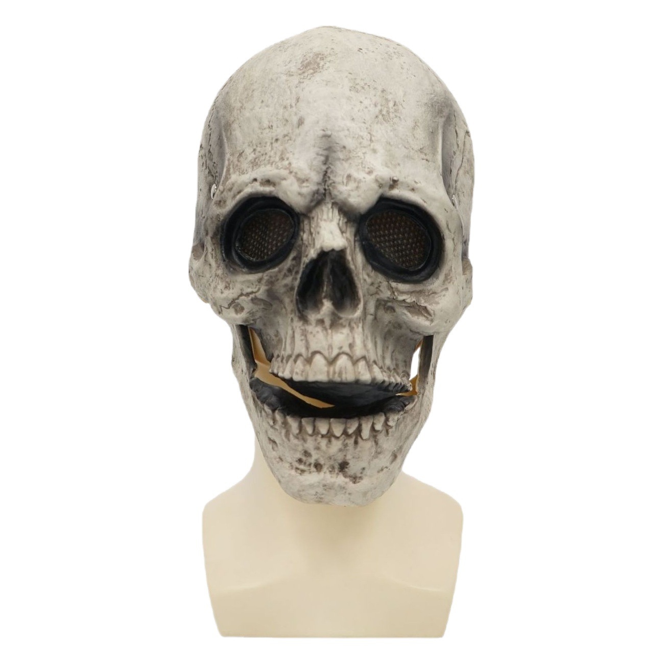 Fabricante en stock personalidad máscara scary Zombie cabeza cubierta accesorios Halloween movimiento boca cráneo máscara de látex