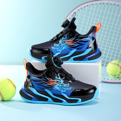 Boys' 2025 Mesh Spring and Summer Athletic Shoes for Children, School Students, Leisure and Running, Leather Upper